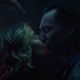 Sylvie and Loki kissing.